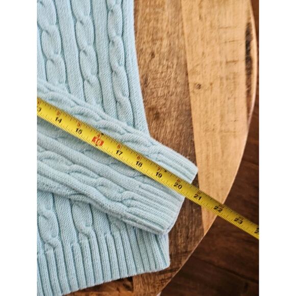 Lilly Pulitzer Cableknit Sweater Women's Size M Aqua Preppy - Picture 4 of 12